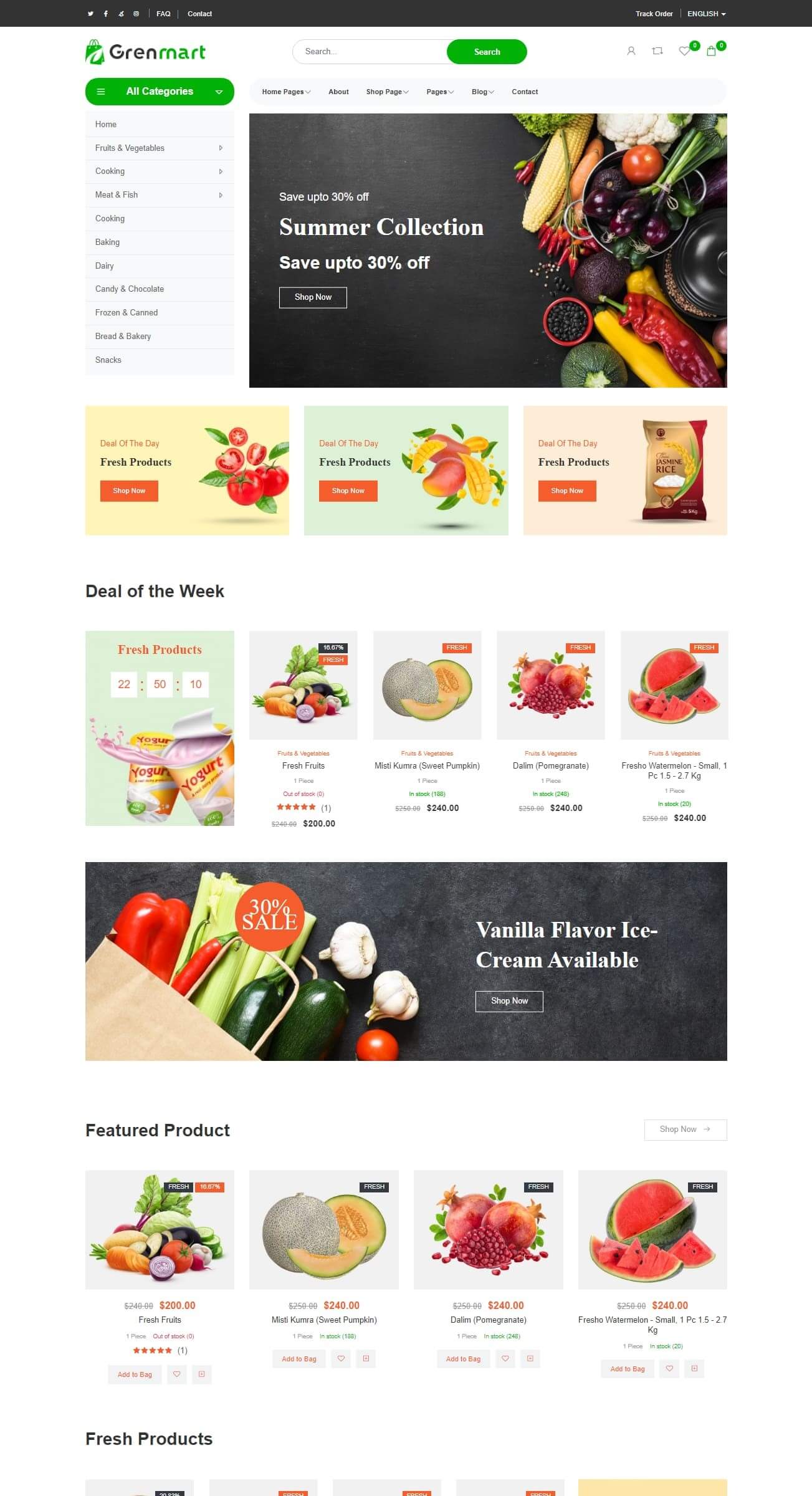 Grenmart – Organic & Grocery Laravel eCommerce